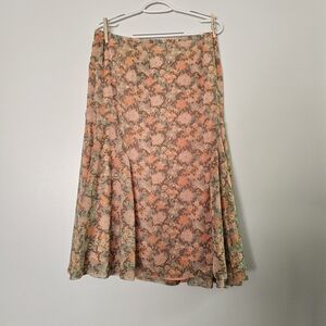 Evan Picone Floral A-Line Mini Maxi Skirt Cottagecote Coastal Cowgirl Boho 90s